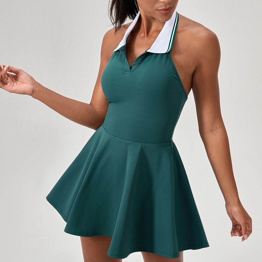 Yoga Fitness Dress - Women's Outdoor Sports Tennis Dress Sleeveless