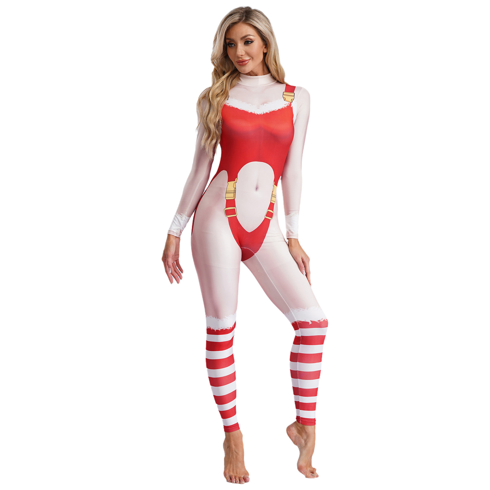 Yoga Fitness Holiday - Women Yoga Fitness Shinny Jumpsuit Christmas