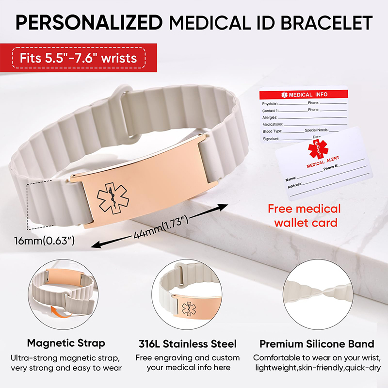 Custom Medical ID Bracelet for - Fitness Tracker Band recension och pris