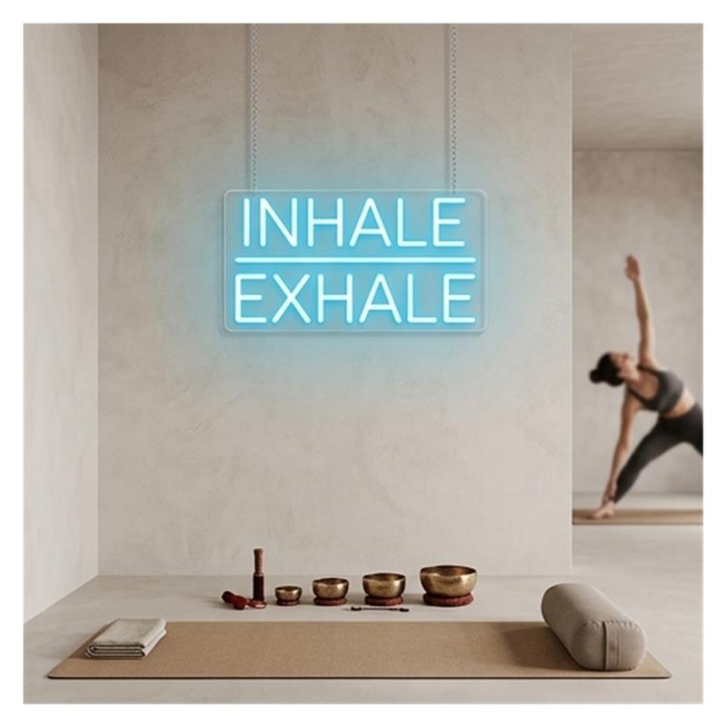 Inhale Exhale Neon Sign Light  - Yoga Fitness Holiday recension och pris