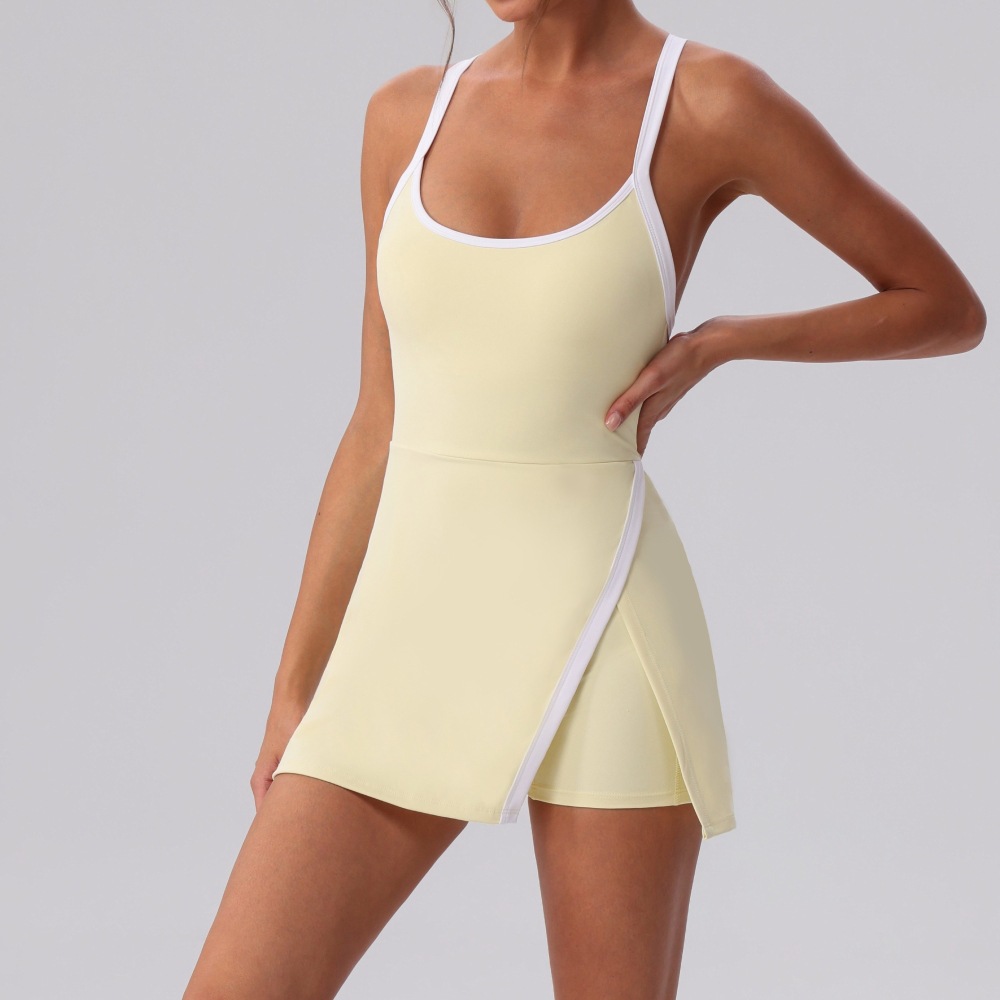 Color Contrast Tennis Dresses  - Yoga Fitness Dress recension och pris