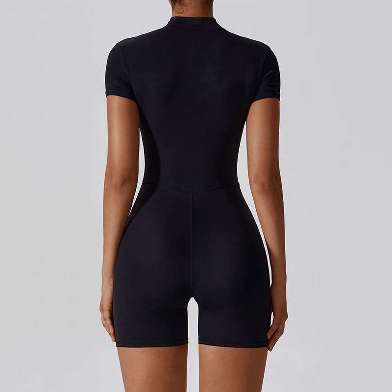 Women's Zipper Short-Sleeve Yo - Yoga Fitness Jumpsuit recension och pris