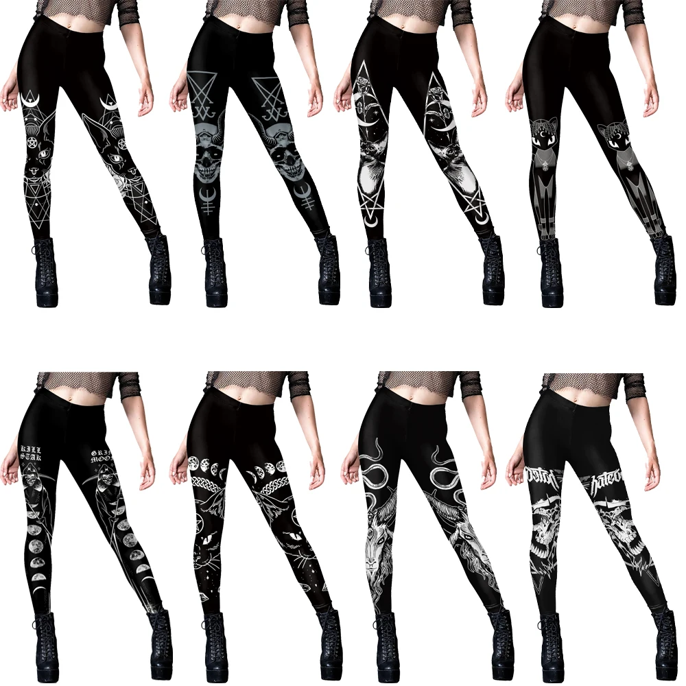 Gothic Women Leggings Sexy Mid - Yoga Fitness Holiday recension och pris