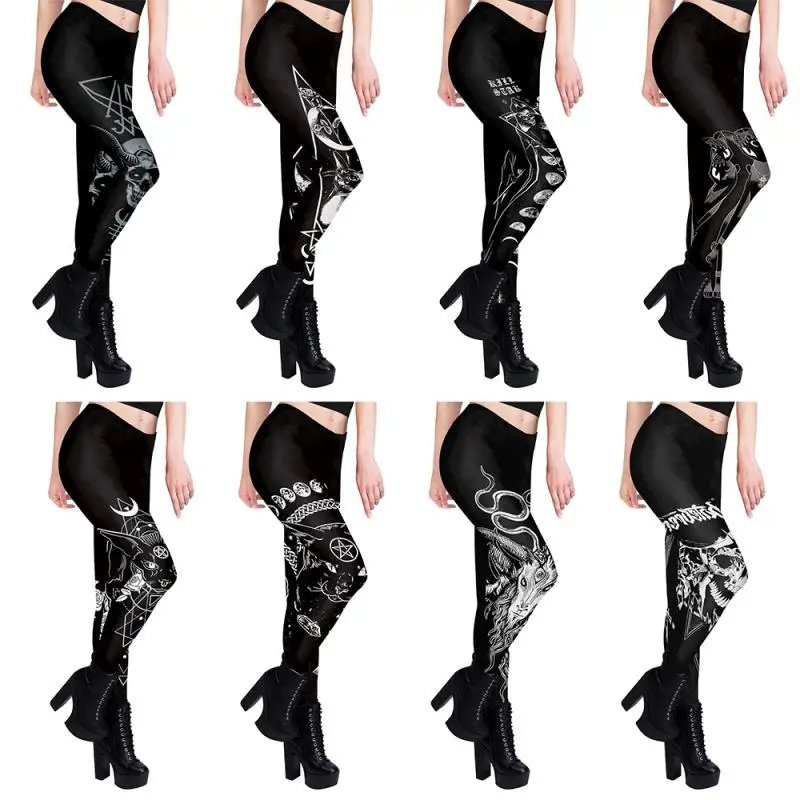 Gothic Women Leggings Sexy Mid - Yoga Fitness Holiday recension och pris