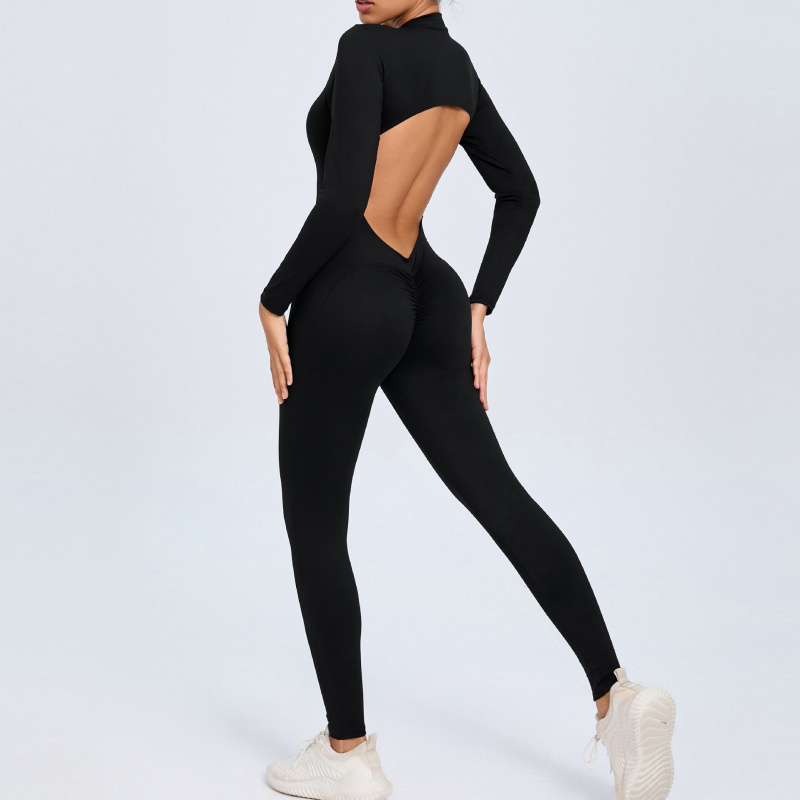 Zippered Long Sleeve Nude Feel - Yoga Fitness Jumpsuit recension och pris